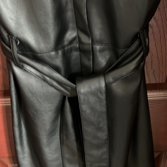 Olivaceous faux leather dress or jacket (D) - Picture 4 of 7